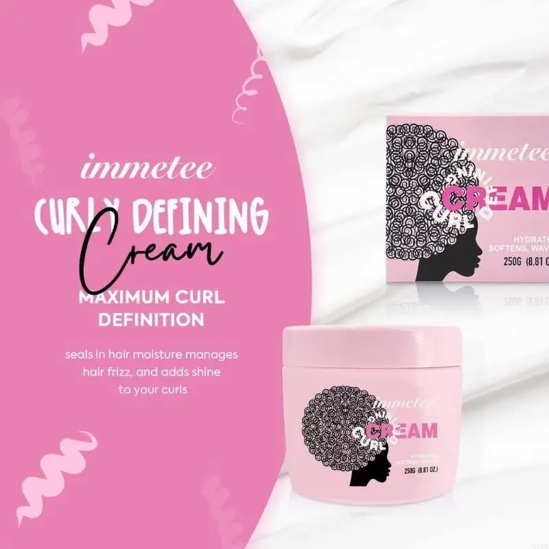 Q1FB Immetee Hairs Clumizing Cream Conditing Hairer Glome Cleam Styling Mousse Curly Hair Elastin Определяющий крем для Фото №4