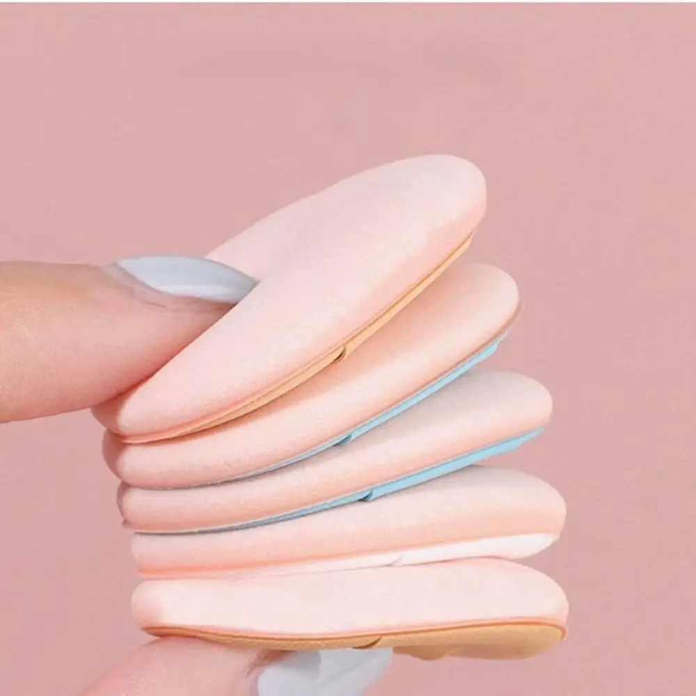 6/10pcs Mini Vingerkussens Tweeërlei gebruik Dunne Gemengde Spons Cosmetische Bladerdeeg Herbruikbaar met Opbergdoos Vloeibare Foundation Make-up Tool