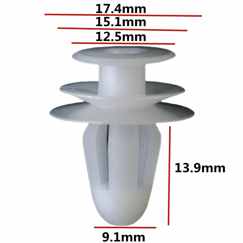 

20 шт. универсальных пластиковых клипс-фиксаторов для обшивки дверей автомобиля, для отверстий 9 мм, OE: 67771-04040, D51