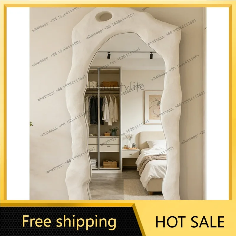 YJ European Wabi‑Sabi Irregular Custom Floor‑Stand Full‑Length Mirror For Retail Clothing Store Setting