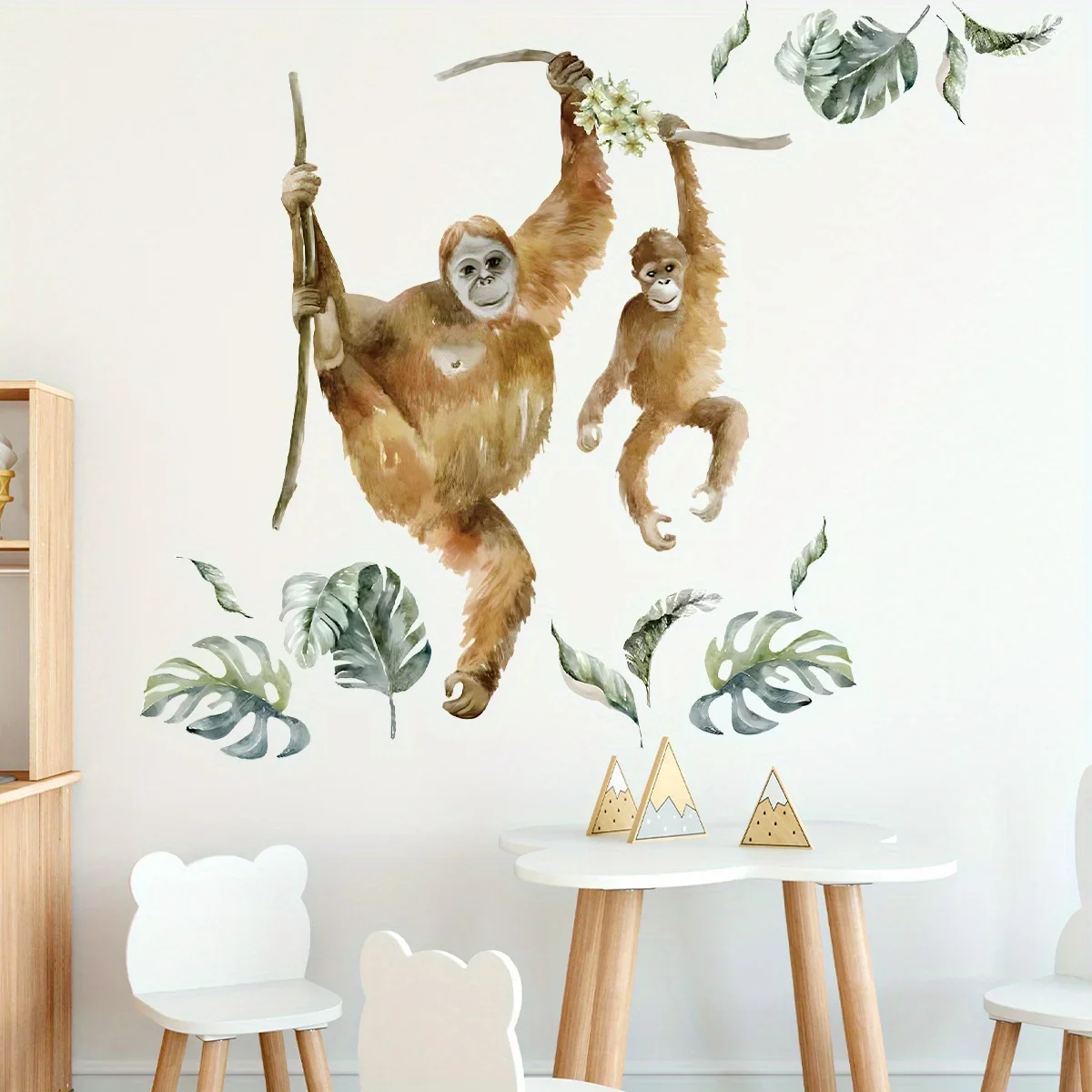 1Pc Watercolor Simulation Monkey Animal Furniture Wall Stickers Kids Room Decor for Bedroom Decoration Living Room Wall Decals