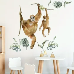 1Pc Watercolor Simulation Monkey Animal Furniture Wall Stickers Kids Room Decor for Bedroom Decoration Living Room Wall Decals