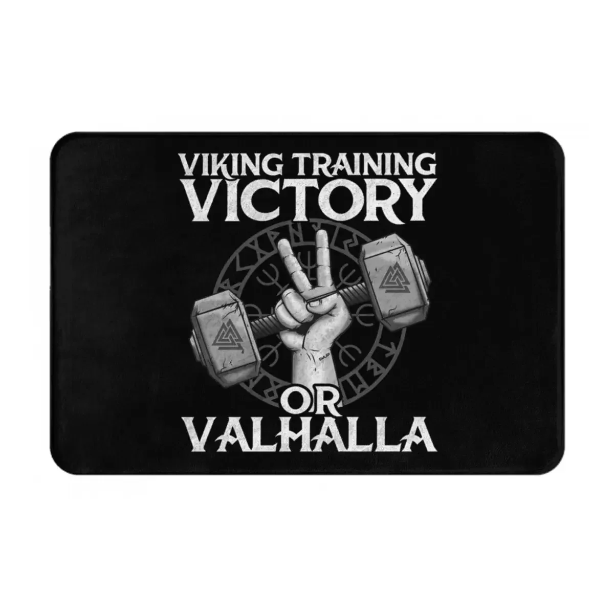 Viking Training Victory Or Valhalla Doormat Rug Carpet Mat Footpad Polyester Anti-slip Sand Scraping Entrance Kitchen Bedroom