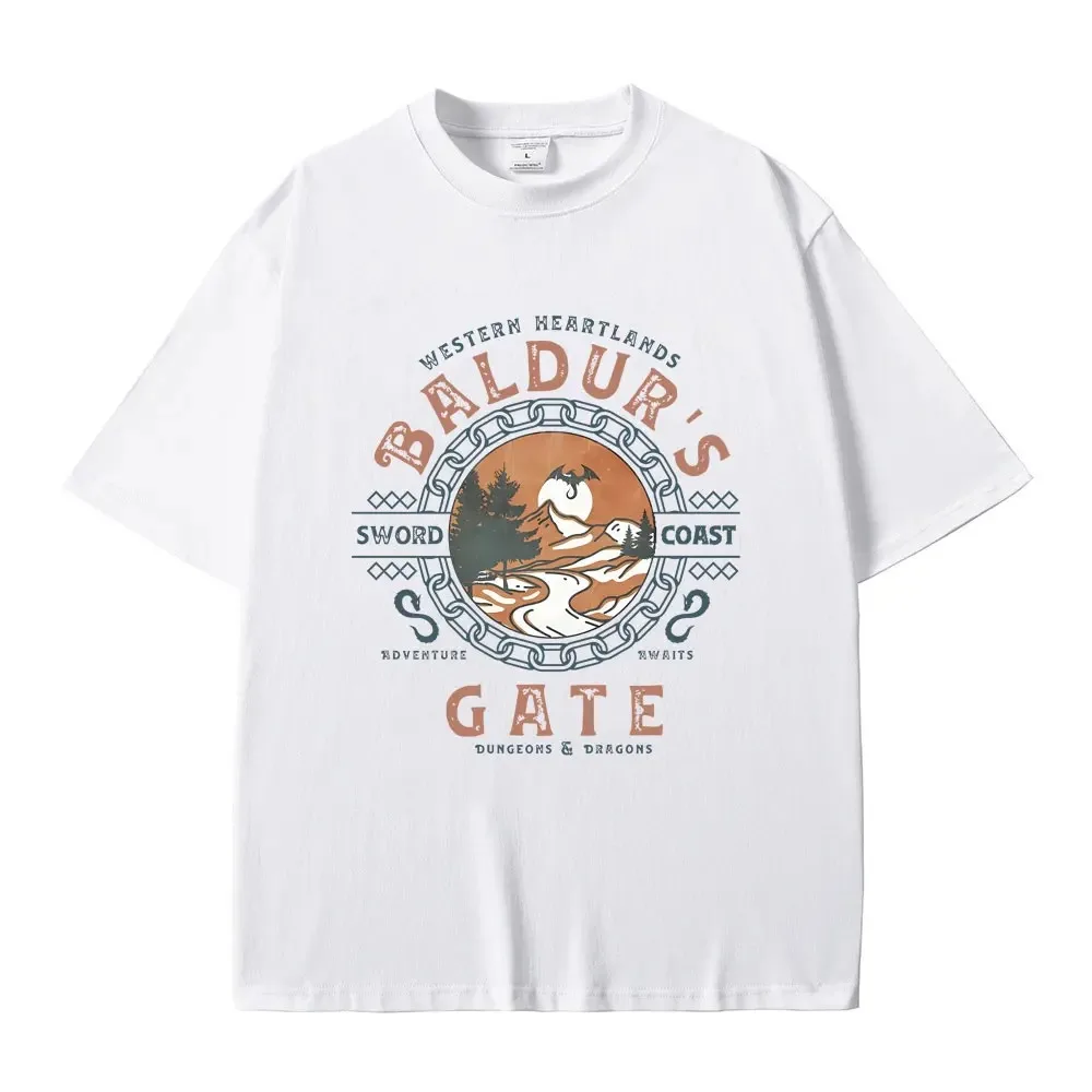 Hot Game Baldurs Gate 3 Astarion Western Heartlands Sword Coast Graphic Print Tshirt Men Women Fashion Casual Oversized T-shirt