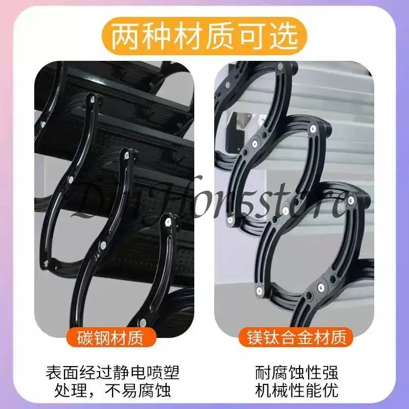 Manual attic telescopic stairs Indoor and outdoor household wall-mounted folding and shrinking duplex thickened lifting stairs
