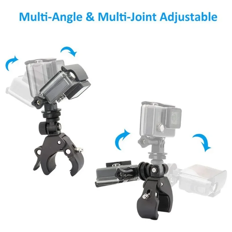 Bike/Bar/Bush Camera Clamp Mount Accessory for 11 10 9 8 7 6 5 4 Action Camera Hunting Clamp, Easy to Install