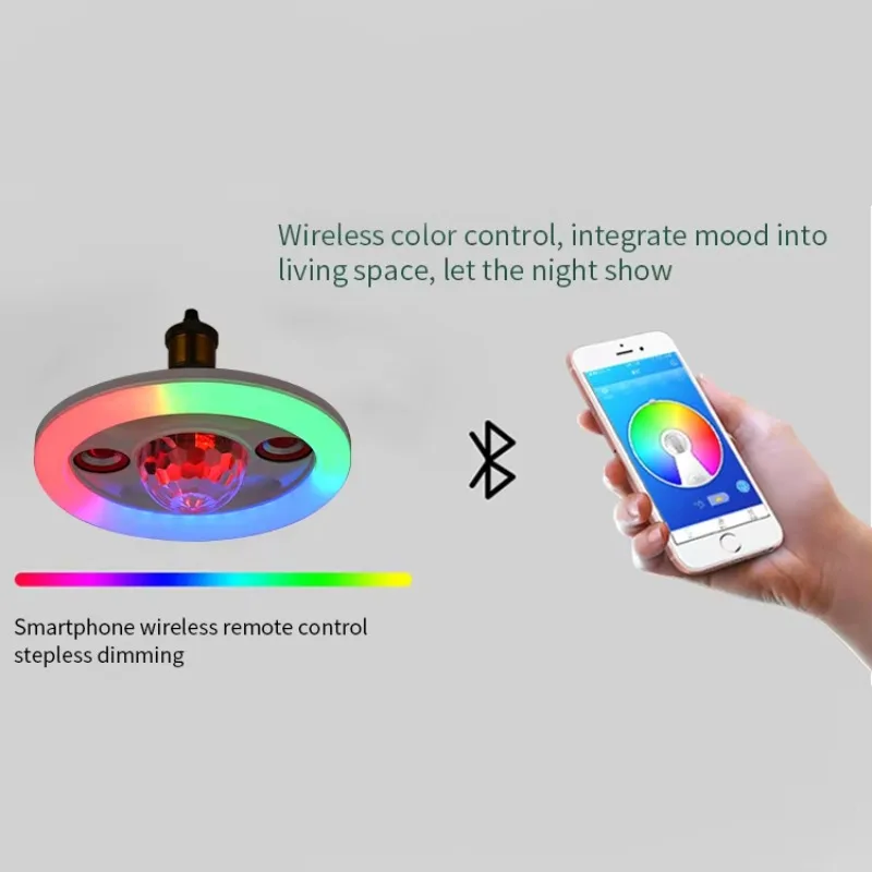 Dimmbarer Lautsprecher, kabellose RGB-Smart-Fernbedienung, bunte Innenlampe, 36 W, Musiklichter