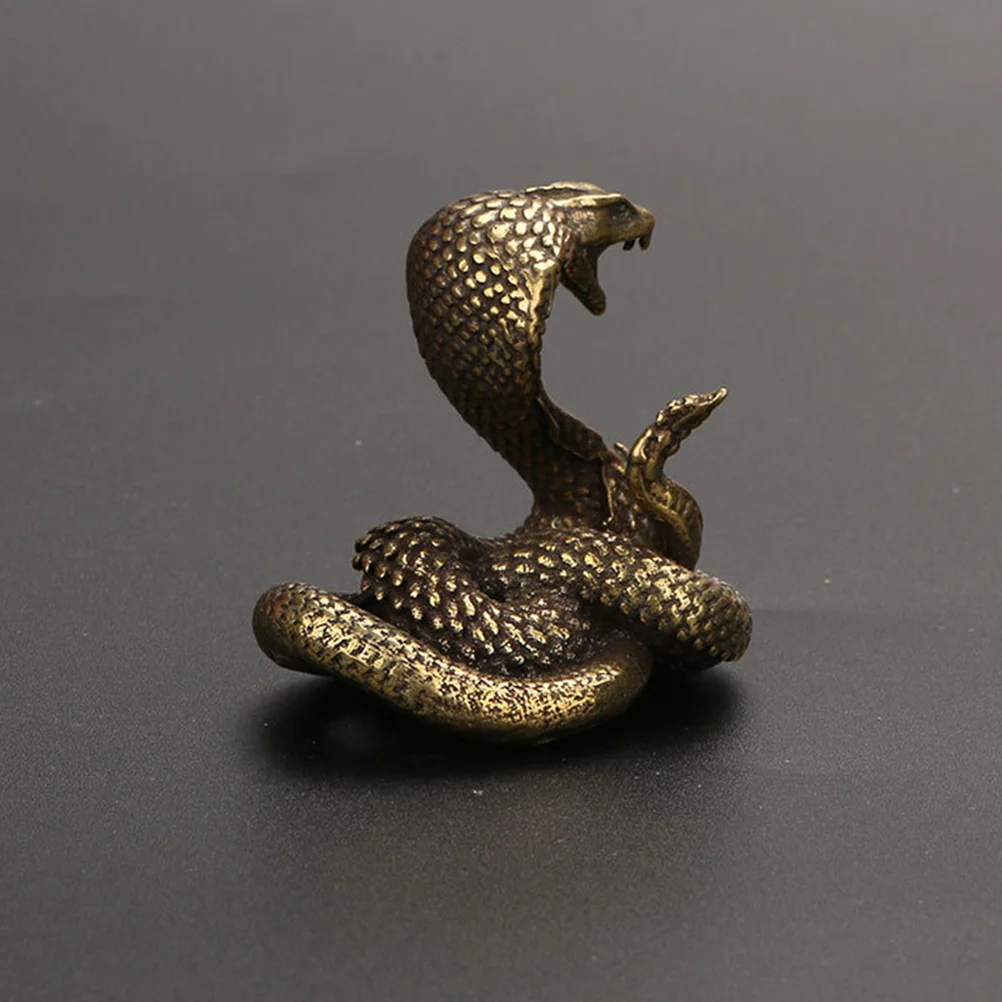 Pure Copper Ornaments Snake Figurine Creative Desktop Adornment Brass Statue Halloween Home Decor