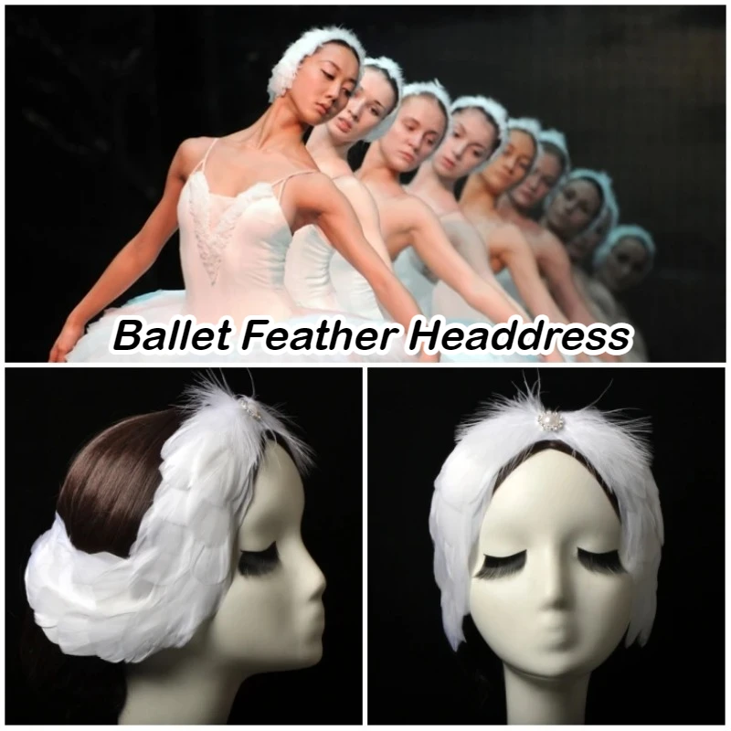 

Handmade Swan Lake Ballet Feather Headdress for Women Girls Princess Ballet Headwear Costume Hair Accessories