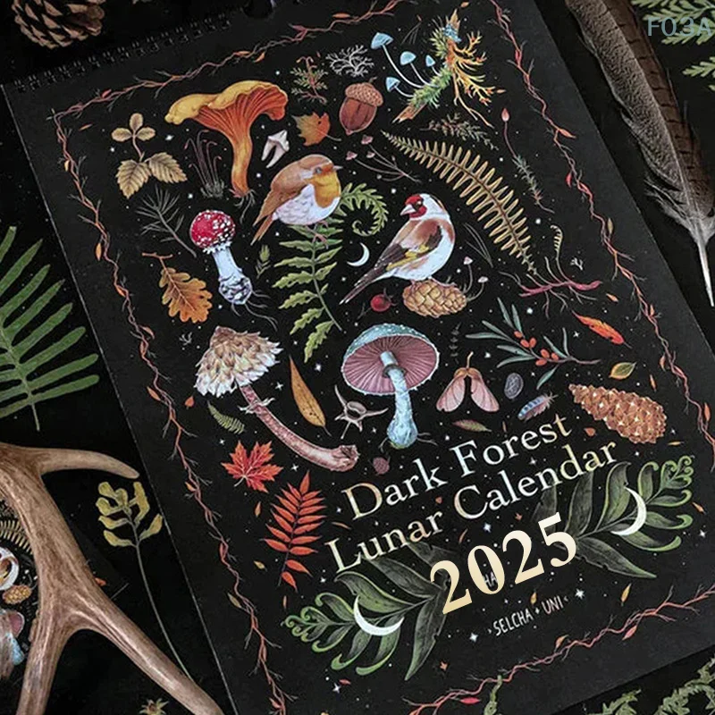 Dark Forest Lunar Calendar 2025 Contains 12 Original Illustrations Drawn Throughout The Year 12 Monthly Colorful Wall Calendar