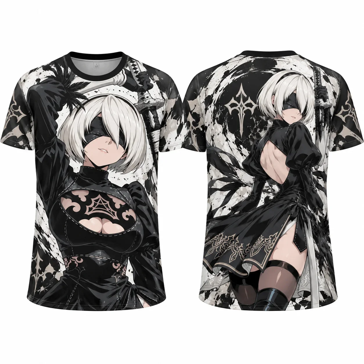 Japanese Game NieR Automata 2B Y2K All Over Print Jersey, Breathable Quick Dry Tee for Men Women Kids