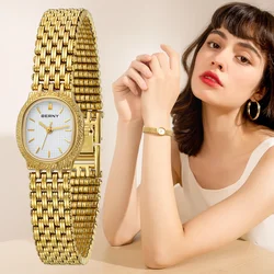 BERNY Golden Women Wristwatch Small Dial Ladies Gold Watch Bracelet Jewelry Quartz Lady Watch Compact Stylish Luxury Women Watch