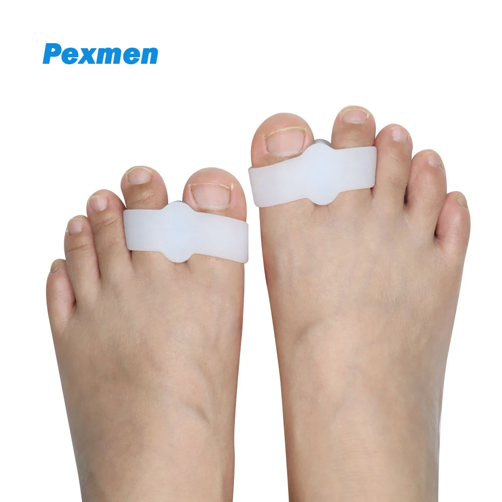 

Pexmen 2/4/10Pcs Gel Toe Separators with 2 Loops Bunion Corrector Big Toe Protector Spacer for Bunion Pain and Overlapping Toes