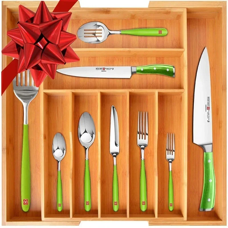 

Kitchen Bamboo Tray For Cutlery Organizer Storage Boxes Retractable Spoon And Forks Tray Kitchen Drawer Organizer For Instrument