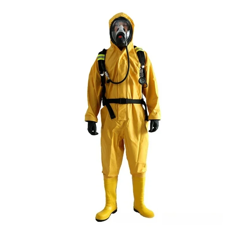Light acid and alkali fire protection secondary one-piece chemical protective clothing, anti-virus protective clothing