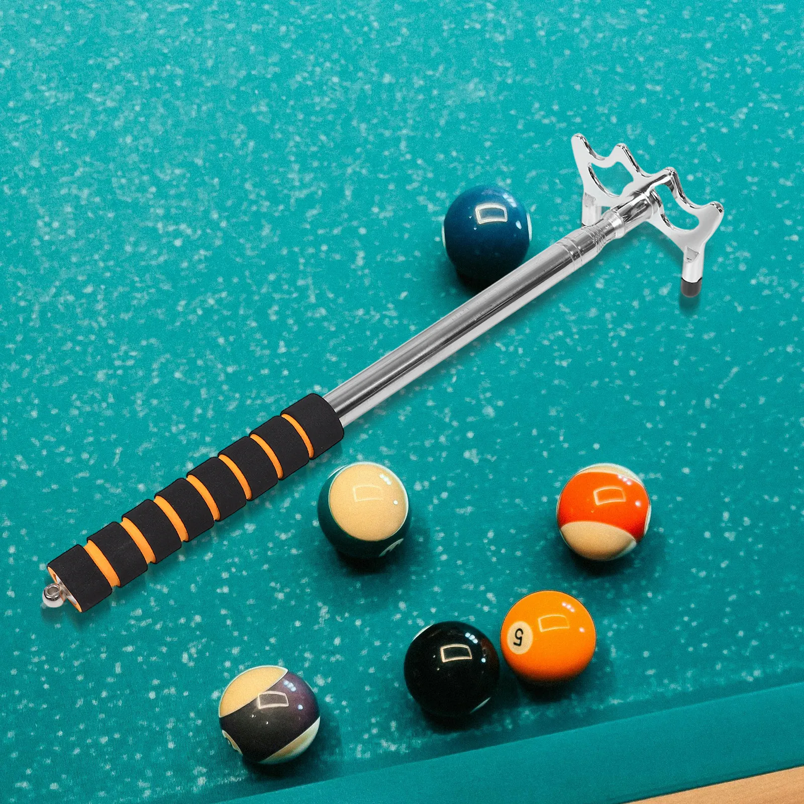 

Retractable Pool Cue Bridge Telescoping Billiards Cue Stick Stainless Steel Removable Bridge Head Pool Game Tool
