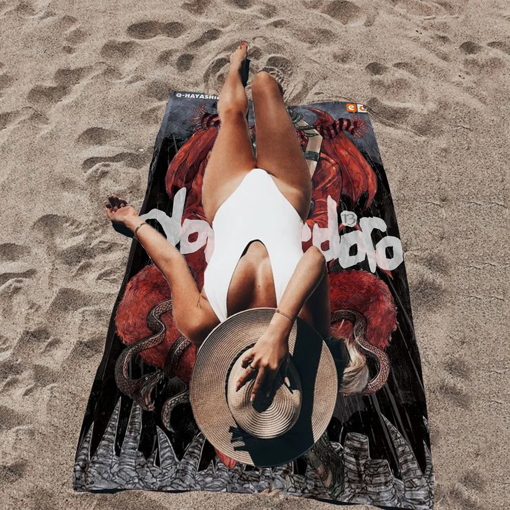 

Vintage Dorohedoro Beach Towel Colorful Bath Towels For Girl Microfiber Quick Dry Custom Sand Free Beach Yoga Spa Gym Pool