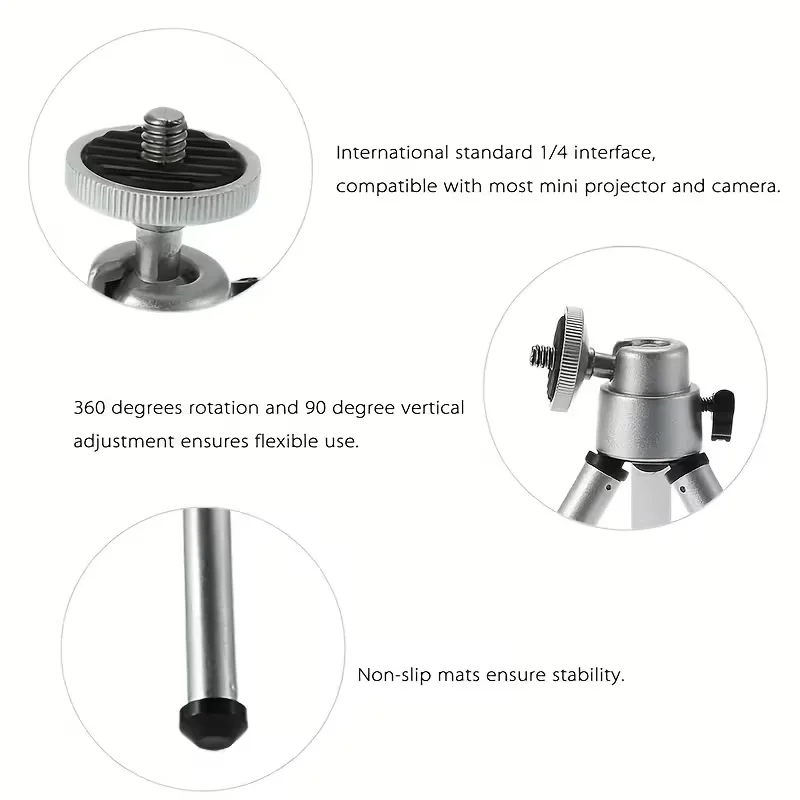 Mini Projector Tripod 360° Rotatable Adjustable Height for HY300 PRO+ HY310 HY320 MINI TP360 Universal Portable Aluminum Alloy - view 5