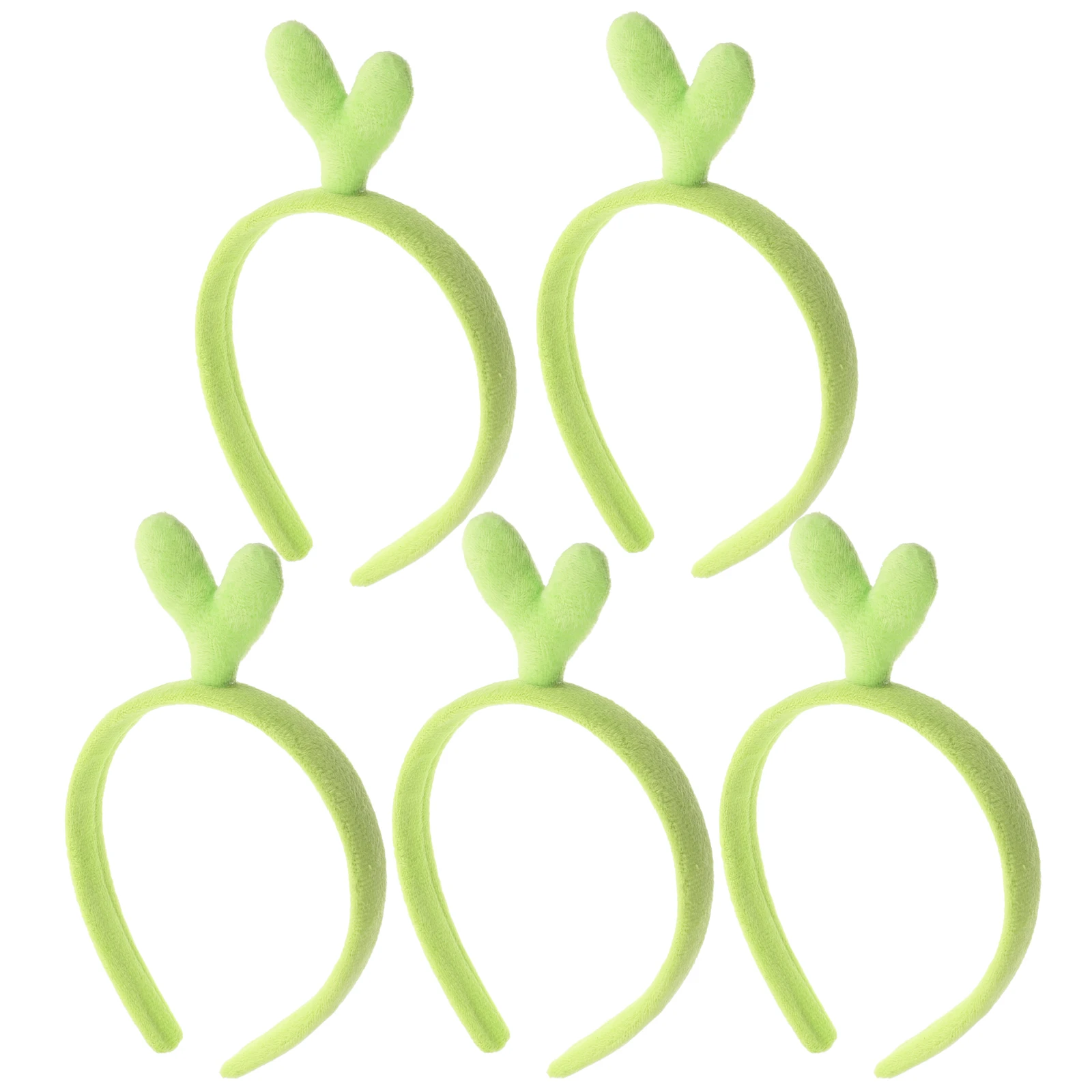 

5pcs Cute Headband Green Leaf Hairpin Bean Sprout Hairband Funny Plant Themed Cosplay Yoga Spa Skincare Accessories Polyester