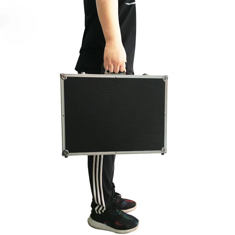 Magician Carrying Case Magic Table Tricks Gimmick Magician Suitcase with Aluminum Tripod 2024 new arrival - Black