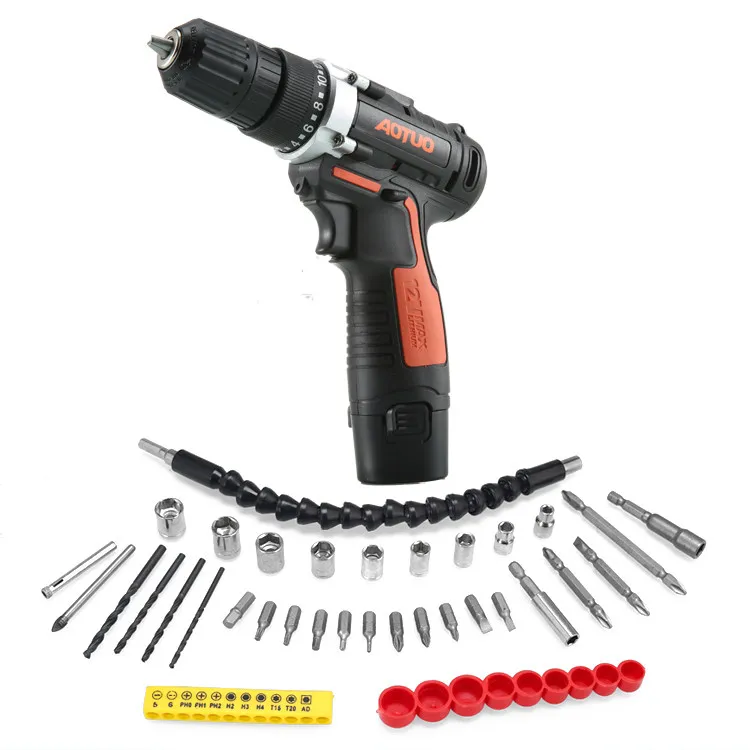 12V Cordless Electric Screwdriver Drill Reversible Handheld Power Drill Household Lithium Battery Driver