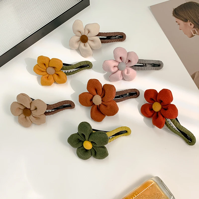 AISHG Large Plush Flower-shaped Hair Clips Women Back Head Tie Hair Hairpin Banana Duck-bill Clip Fashion Girls Hair Accessories