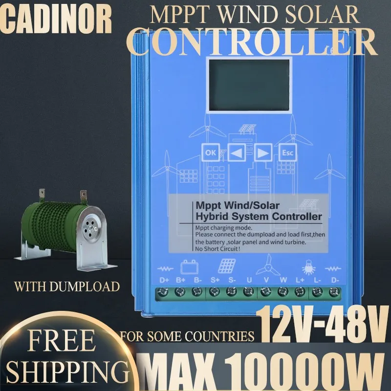 MPPT Charge Controller 5/8000w Solar & Wind Hybrid System Home Use 12v 24v 48v Auto Regulator For Wind Turbine Home Appliance