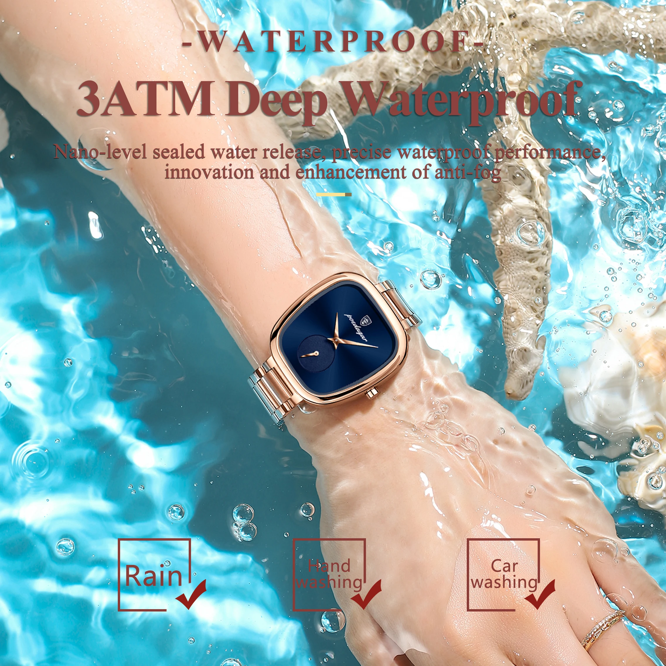POEDAGAR High Quality Luxury Watches For Women Stainless Steel Waterproof Ladies Watch Fashion Simple Quartz Woman's Wristwatch