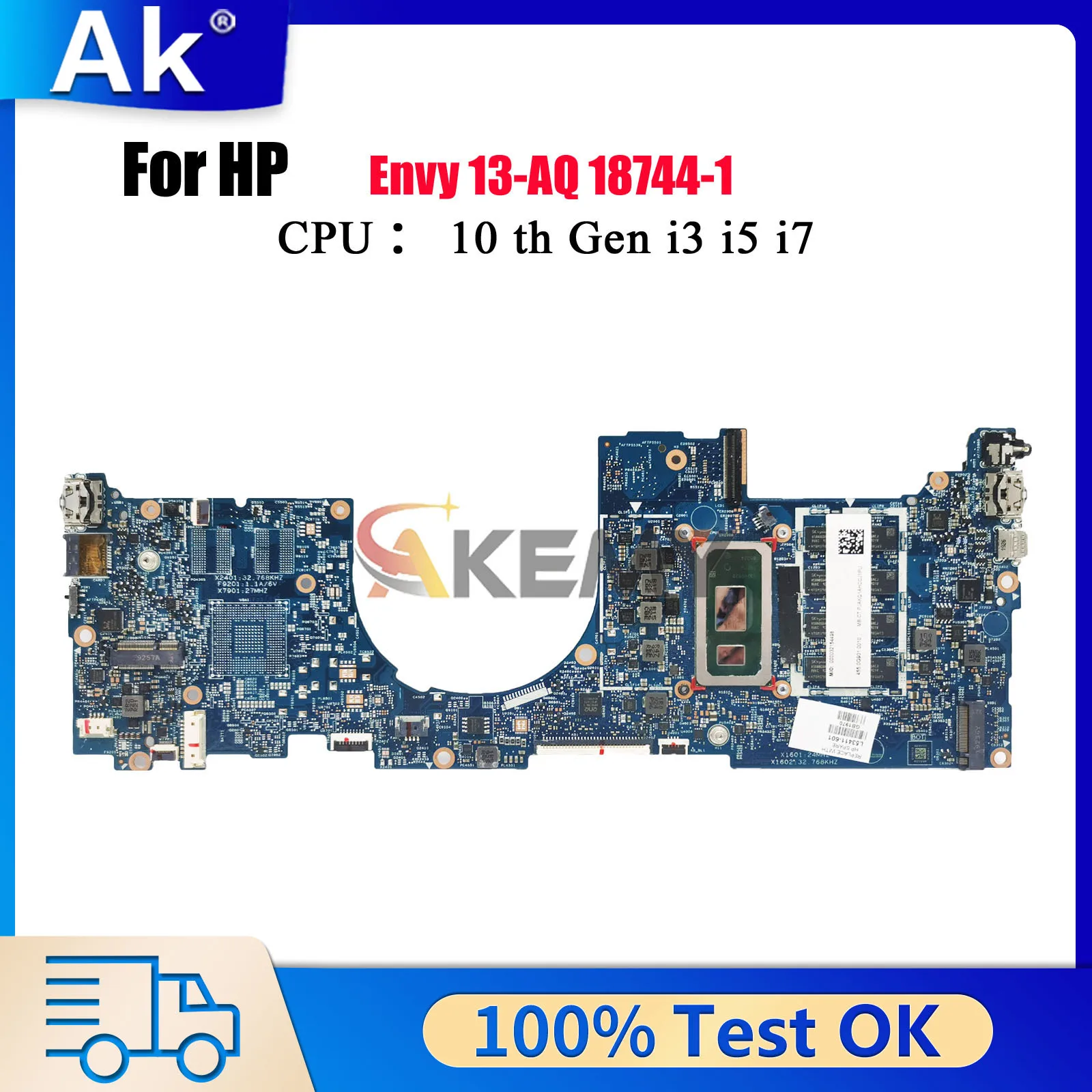 

Материнская плата для ноутбука HP Envy 13-AQ 18744-1 L72578-601 L63124-601 с процессором i5 i7 8-го 10-го поколения, 8 ГБ ОЗУ, 100% полностью протестировано