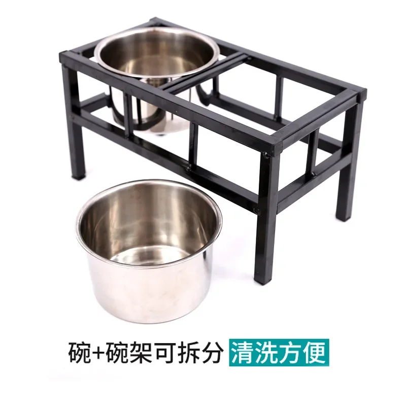 

Raised Cat and Dog Feeder, Pet Food and Water Dispenser, with 2 Stainless Steel Removable Bowls, Large Dog Stand