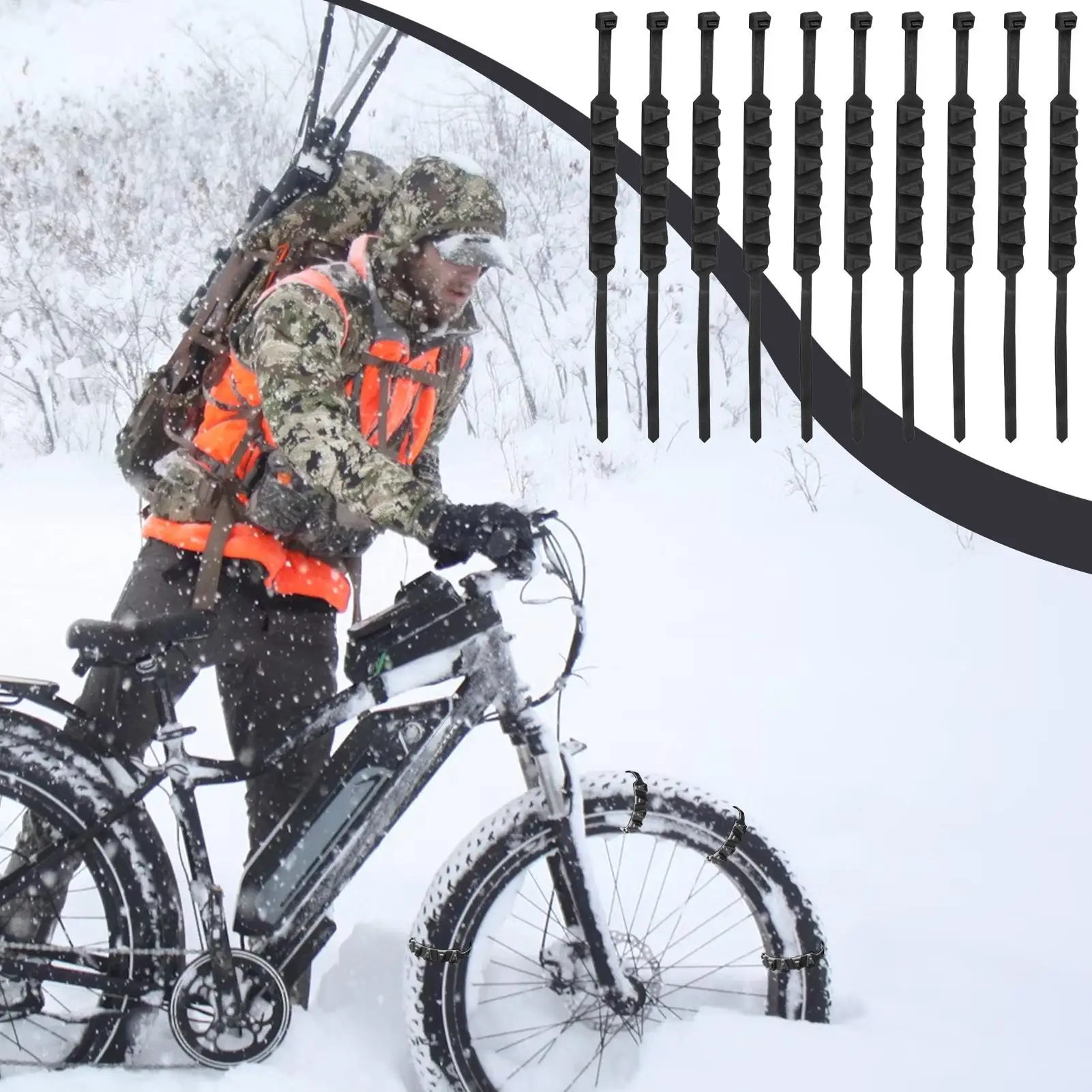 10 Stück Motorrad Anti-Rutsch-Ketten Auto-Reifenketten Winter Schnee Anti-Rutsch-Reifenkabelbinder Outdoor Schneereifen Anti-Rutsch-Kette