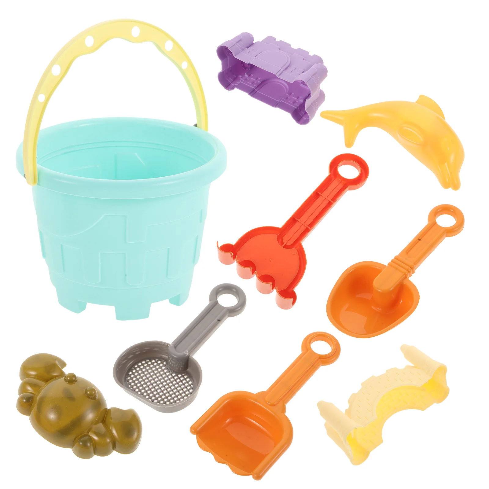 

9 Pcs Beach Toy Sand Castle Toys Accessories for Kids Digging Bulk Watering Can Plastic Pails Buckets