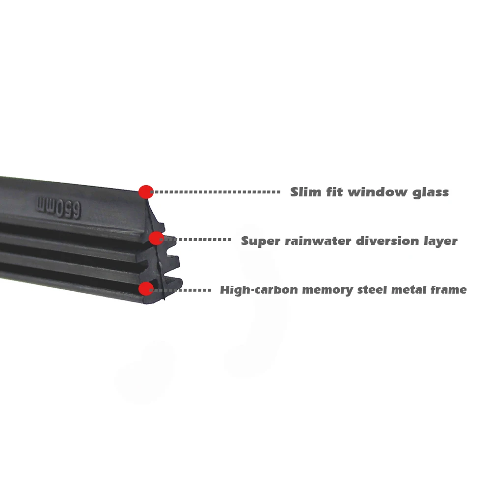 BROSHOO 10pcs/lot Car Wiper Blade Strip Auto Vehicle Insert Rubber Strips Wipers Blades (Refill) 6mm Soft 26\