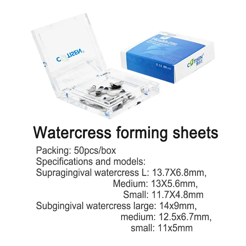 Waterercress Molded Sheets Refill, Dental Materials Consumables, Auxiliary Restorations, 50Pcs per Box