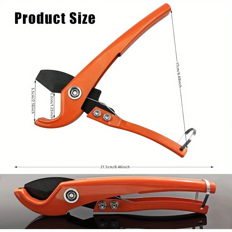 Obcinak do rur PVC, wytrzymały obcinak do rur z ostrzami SK5, obcinak do rur z mechanizmem zapadkowym, narzędzie ręczne do cięcia rur.