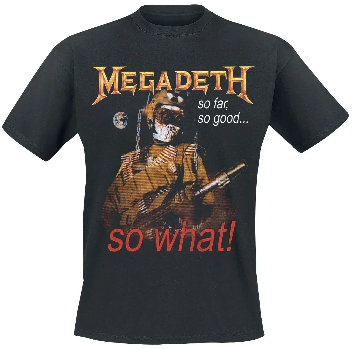 Megadeth Skelett-Dämon-Print Baumwoll-T-Shirt für Männer und Frauen, Dark Thrash Metal Band Gothic Line Art Unisex Kurzarm-T-Shirt – Detail 5