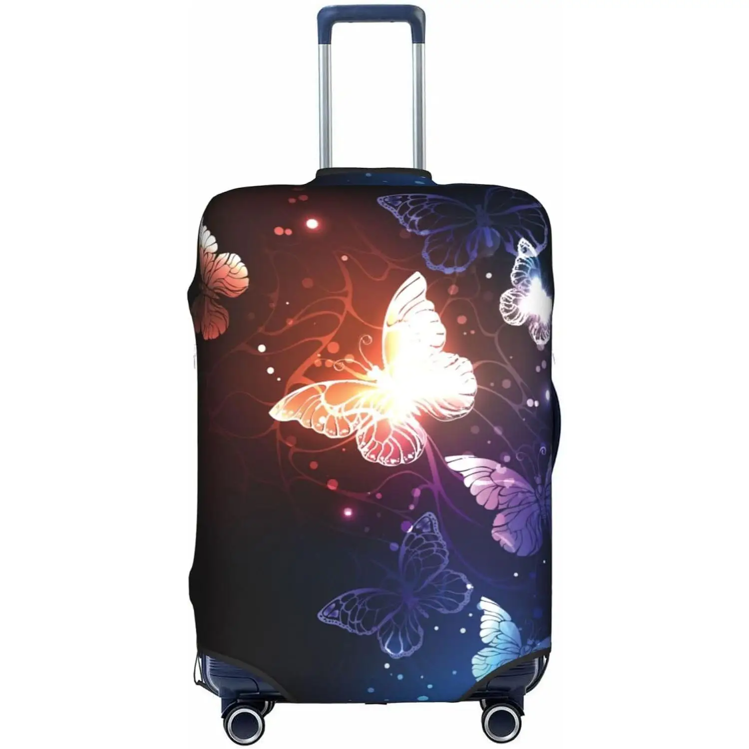 

Glowing Night Butterfly for Luggage Cover Washable Elasticated Suitcase Covers Stylish Dust and Scratch Resistant Case Protector
