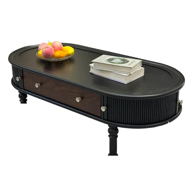 

French retro pure solid wood coffee table
