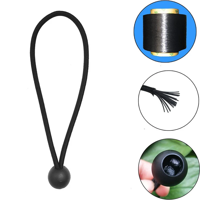 10 stücke Outdoor Elastische Ball Seil Bungee Cords Tragbare Zelt Befestigung Plane Markise Baldachin Heavy Duty Plane Binden für Shelter – Detail 5