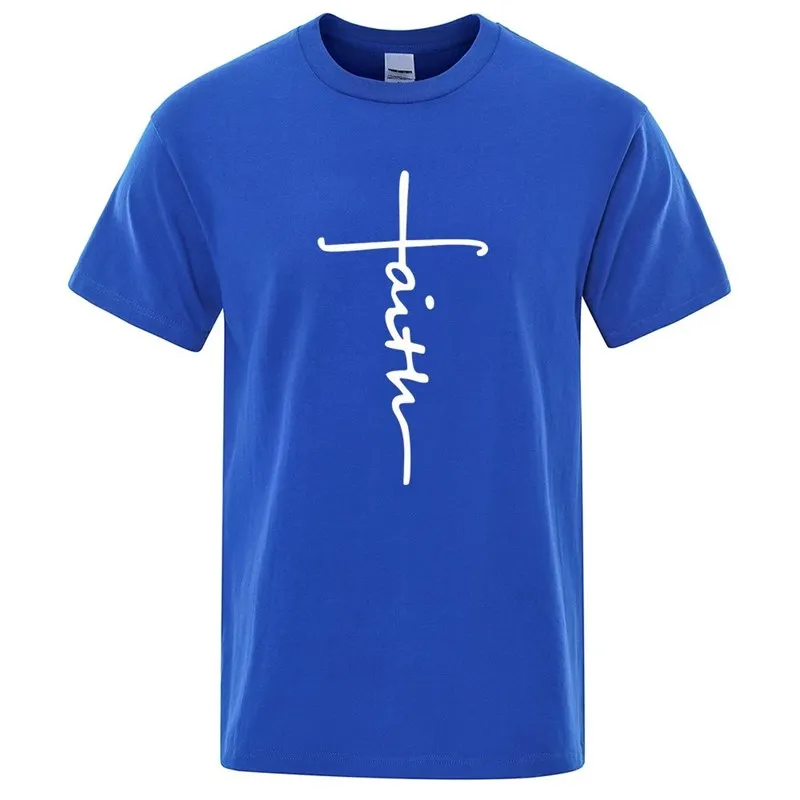 

Retro Faith Print Cotton Summer T-irt 2023 for Men And Women Faionable Unbranded Autumn Wear Comfortable And Sli