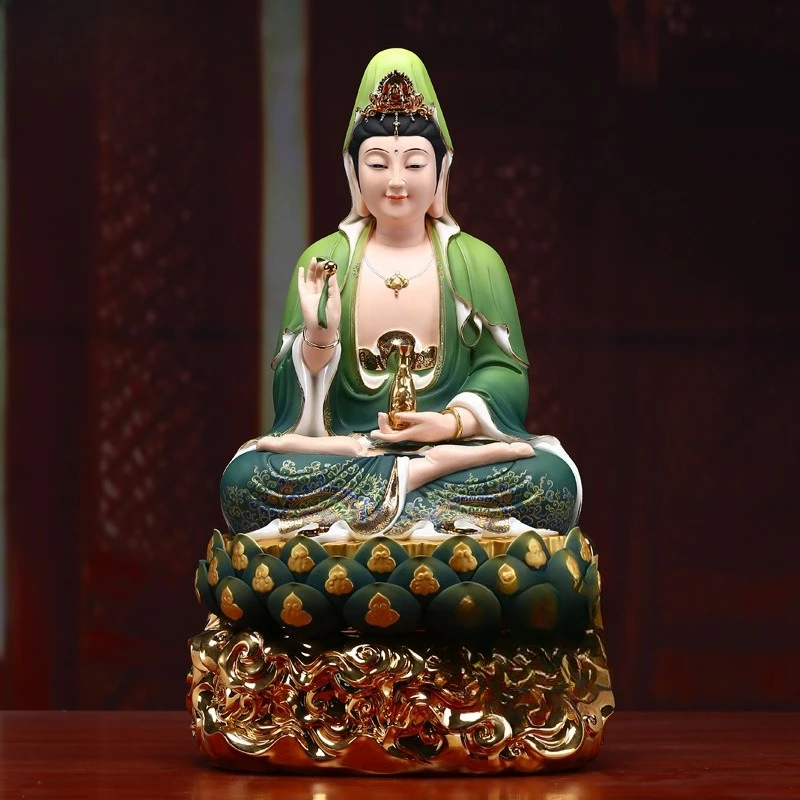 Ceramic Guanyin Bodhisattva Buddha statue pendulum household town house ornament