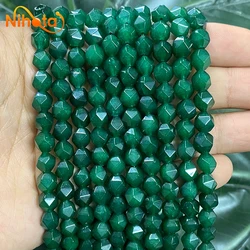 Natural Dark Green Chalcedony Beads Faceted Loose Stone Beads DIY Bracelet Necklace Accessories for Making Jewelry 15