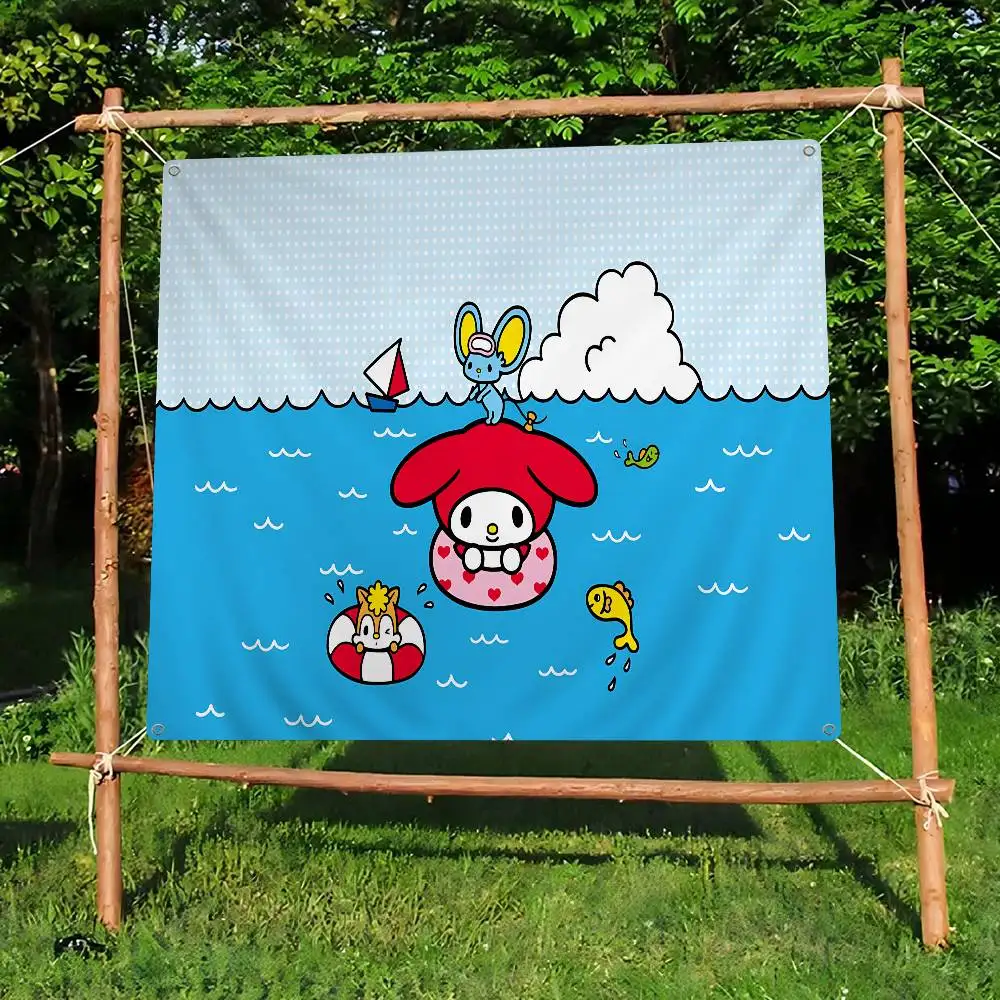My Melody Kawaii Retro Flags Multiple Choice Living Studio Booth Interior Decoration Banner