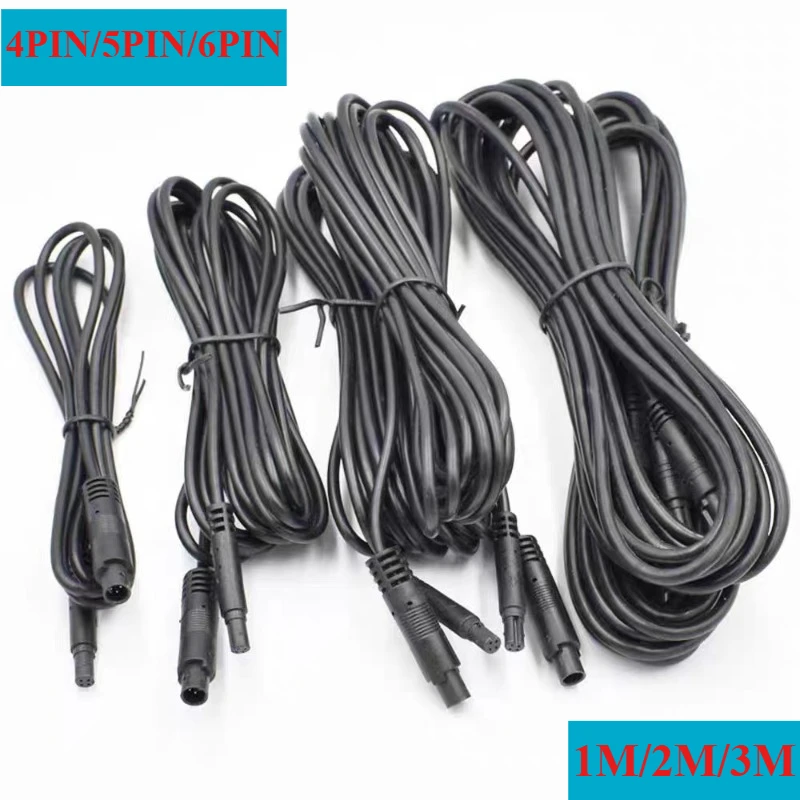 4/5/6/8Pin Male To Female Car Reversing Parking Camera Video Extension Cable Wire For Dash Cam Reverse Camera Cable