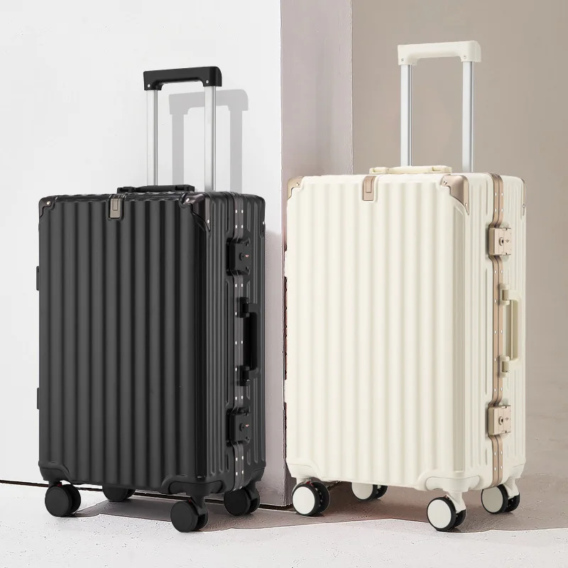حقيبة سفر صامتة بإطار من الألومنيوم مقاس 20 بوصة متعددة الوظائف مقاومة للماء مع تصميم طبقة قابلة للتوسيع للسفر للرجال والنساء