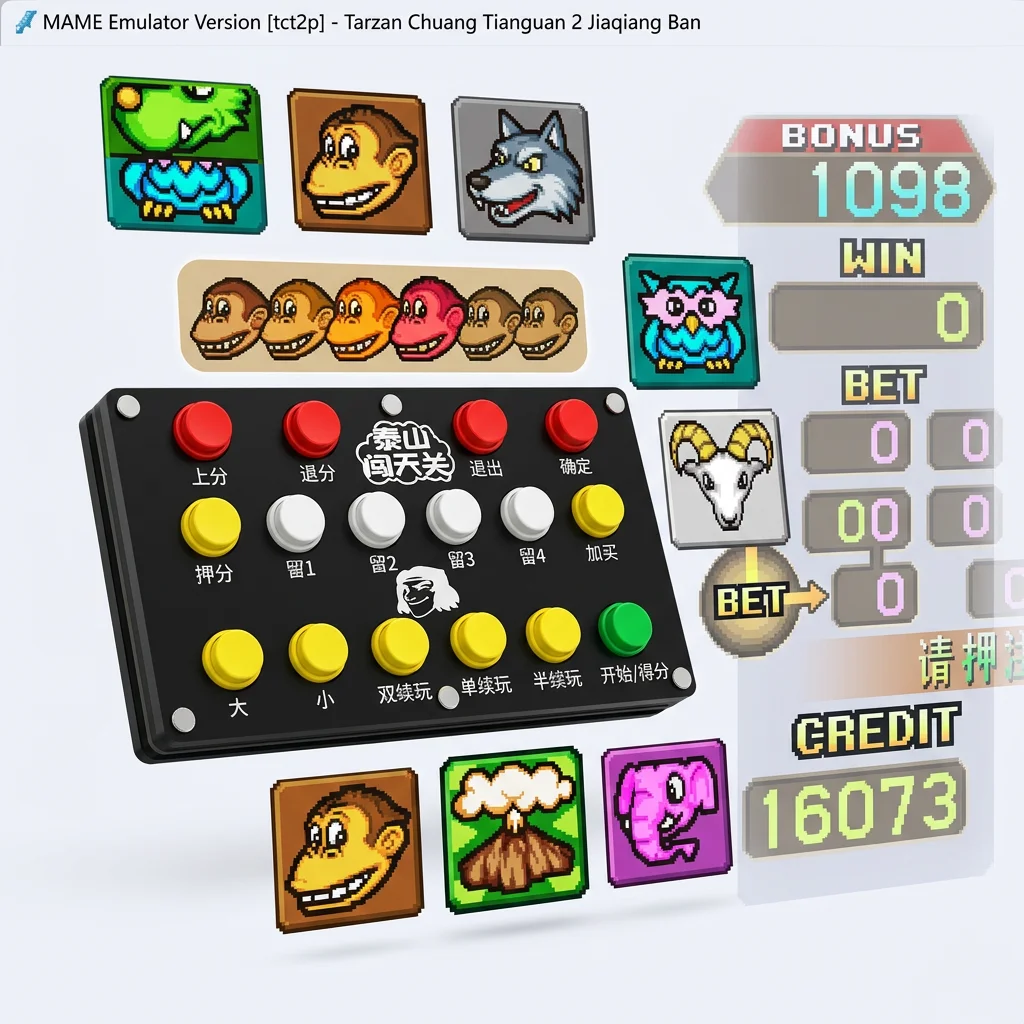 

[DGX-CTRL-TARZAN] Mini Arcade Controller for Tarzan Series – OMRON Japan Microswitches (6M Clicks) – Laser-Etched Matte Acryli