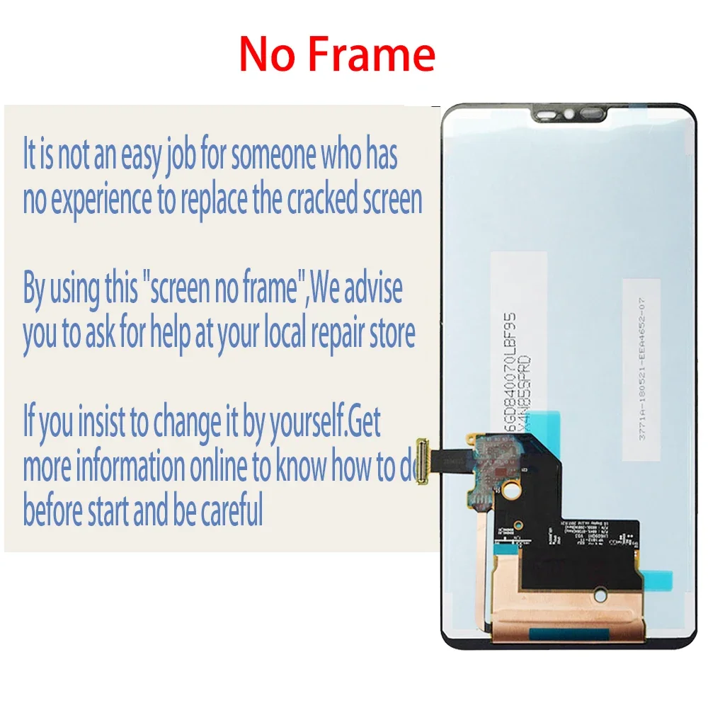 For LG G7 ThinQ G710 G710EM G710PM G710VMP LCD Display Touch Screen With Frame Digitizer Assembly Replacement