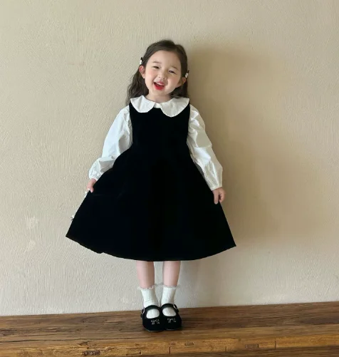 

Mori girls autumn top 2025 new children's long-sleeved shirt vest skirt two-piece set foreign style women's treasure set