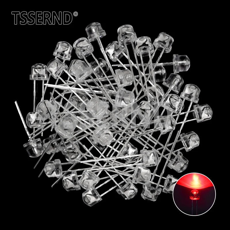 50pcs 5mm Straw Hat LED Super Bright White 0.3W 0.5W 0.75W Power Light Emitting Diode Red Yellow Green Blue Warm White Orange