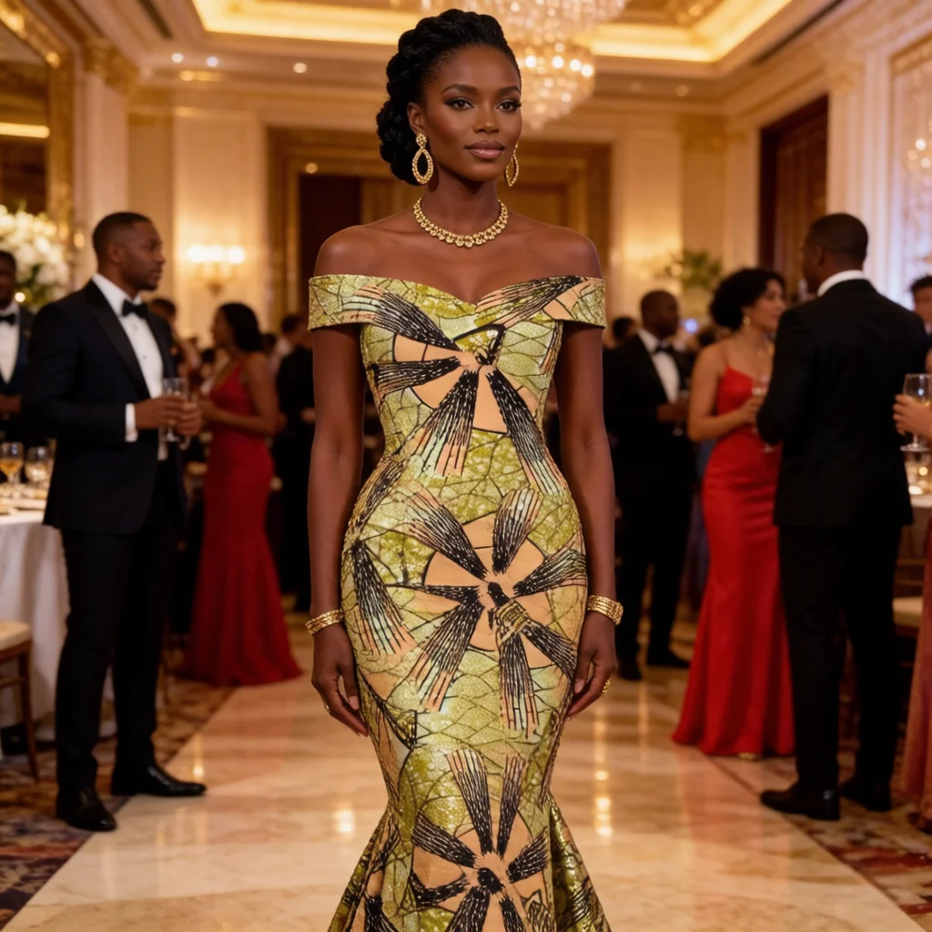 Glitzernder goldener afrikanischer Ankara-Wachsstoff mit Strass, niederländischer Wachsdruck-Baumwollstoff für Damen-Partykleider, Nähmaterial, 6 Yards